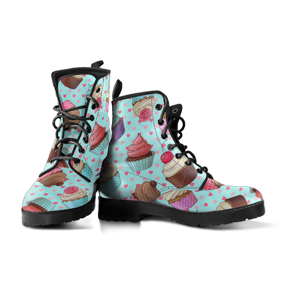 Cup Cake Heart Pattern Leather Boots