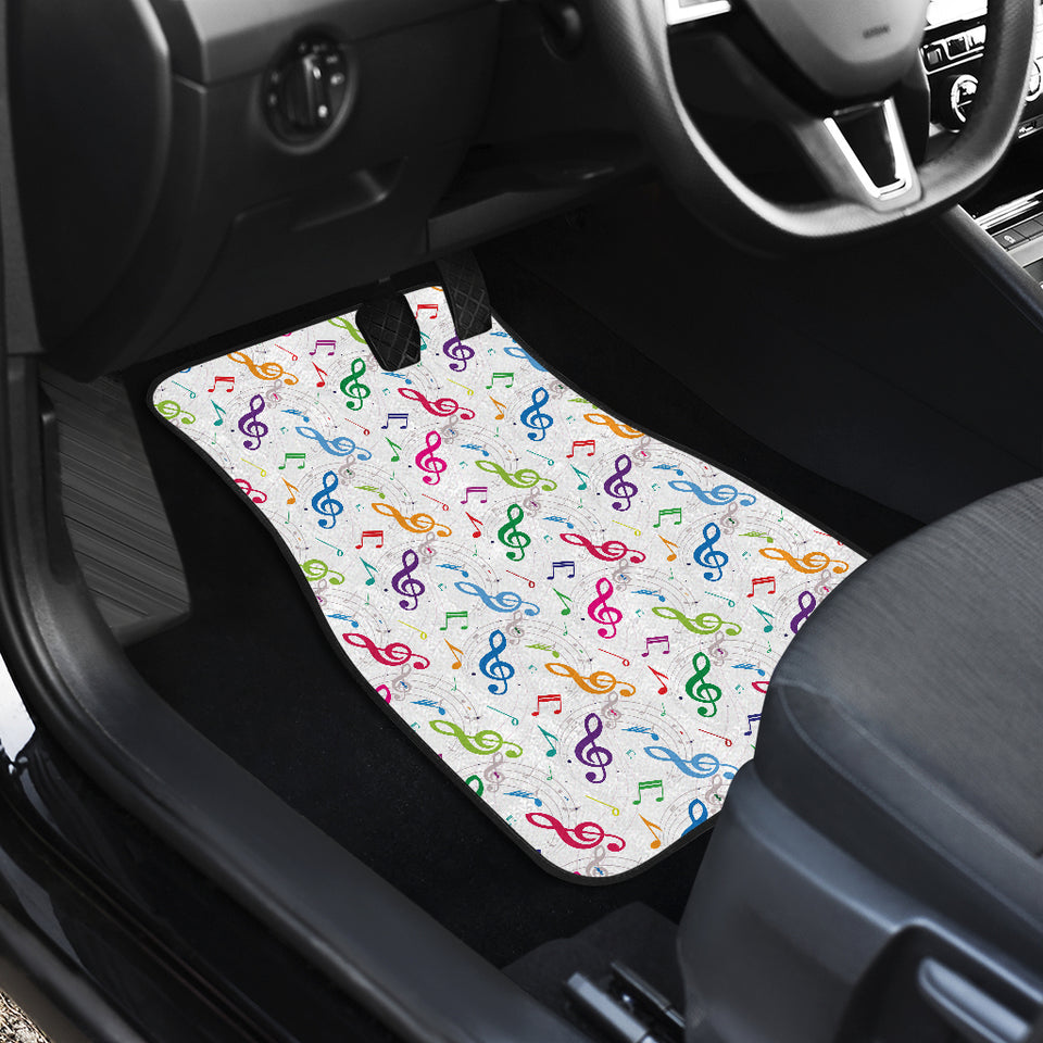 Music Notes Pattern Print Design 02 Front Car Mats