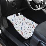 Surfboard Pattern Print Design 01 Front Car Mats