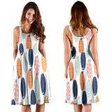 Surfboard Pattern Print Design 04 Sleeveless Midi Dress