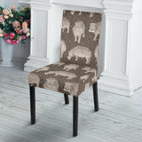 Hippopotamus Pattern Print Design 04 Dining Chair Slipcover