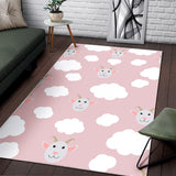 Goat Could Pink Pattern Area Rug