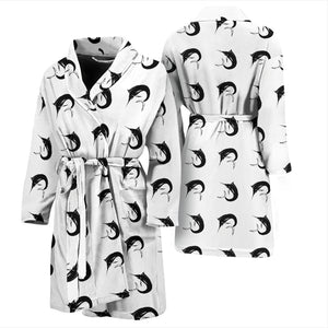 Swordfish Pattern Print Design 01 Men Bathrobe