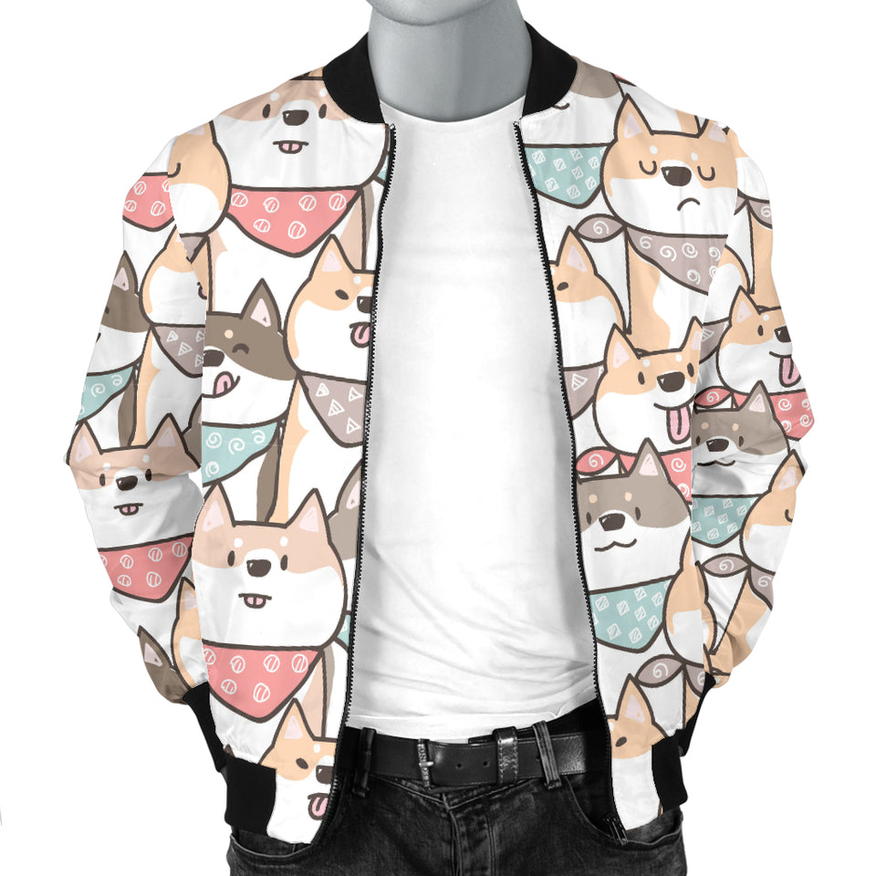 Shiba Inu Pattern Men Bomber Jacket