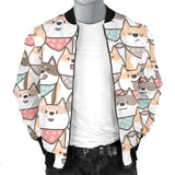 Shiba Inu Pattern Men Bomber Jacket