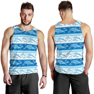 Dolphin Tribal Pattern Ethnic Motifs Men Tank Top