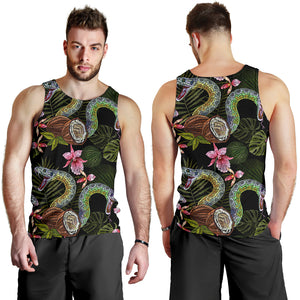 Snake Leaves Coconut Pattern Men Tank Top