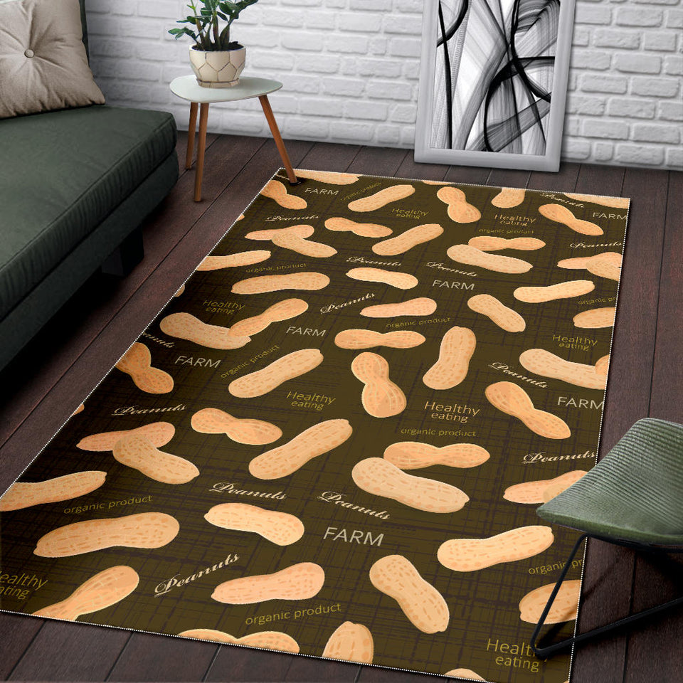 Peanut Pattern Green Background Area Rug