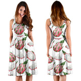 Dragon Fruit Pattern Sleeveless Midi Dress