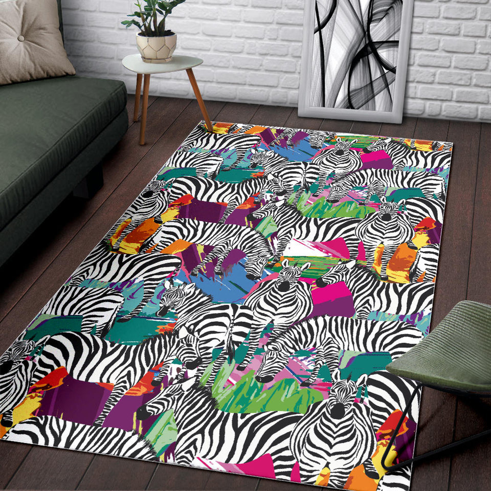 Zebra Colorful Pattern Area Rug