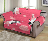 Cow Pattern Pink Background Loveseat Couch Cover Protector