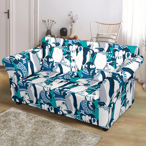 Penguin Pattern Loveseat Couch Slipcover