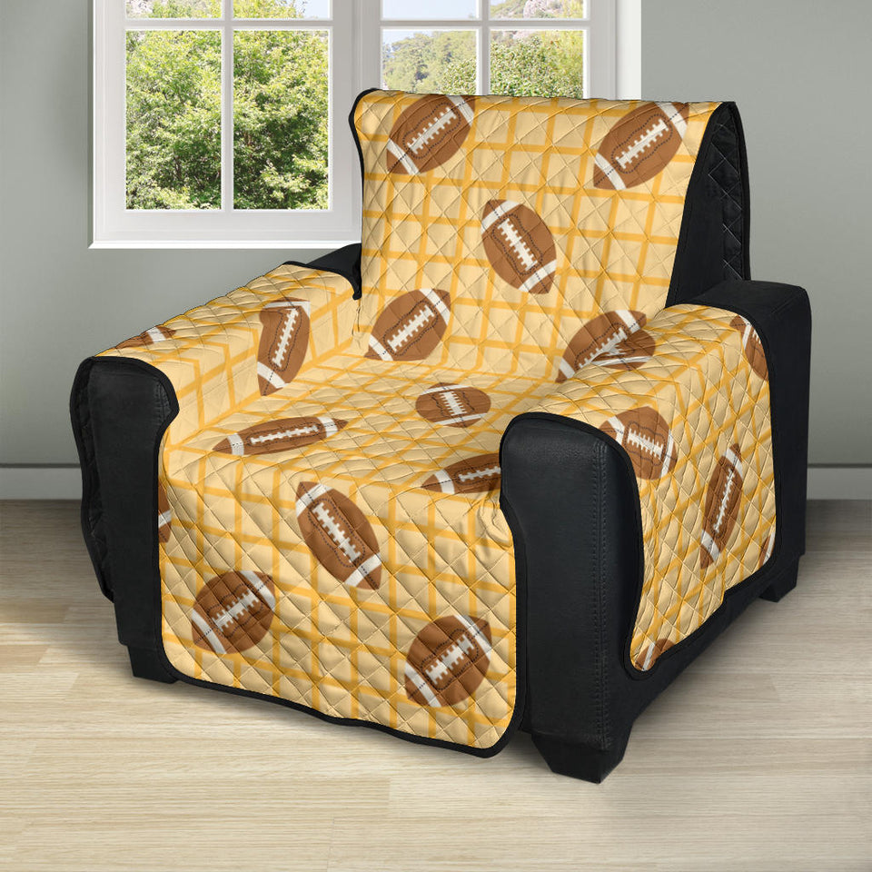 American Football Ball Pattern Yellow Background Recliner Cover Protector