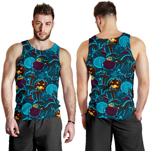 Halloween Pumpkin Cat Pattern Men Tank Top