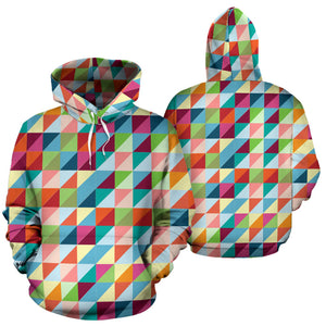 Rainbow Geometric Pattern Men Women Pullover Hoodie