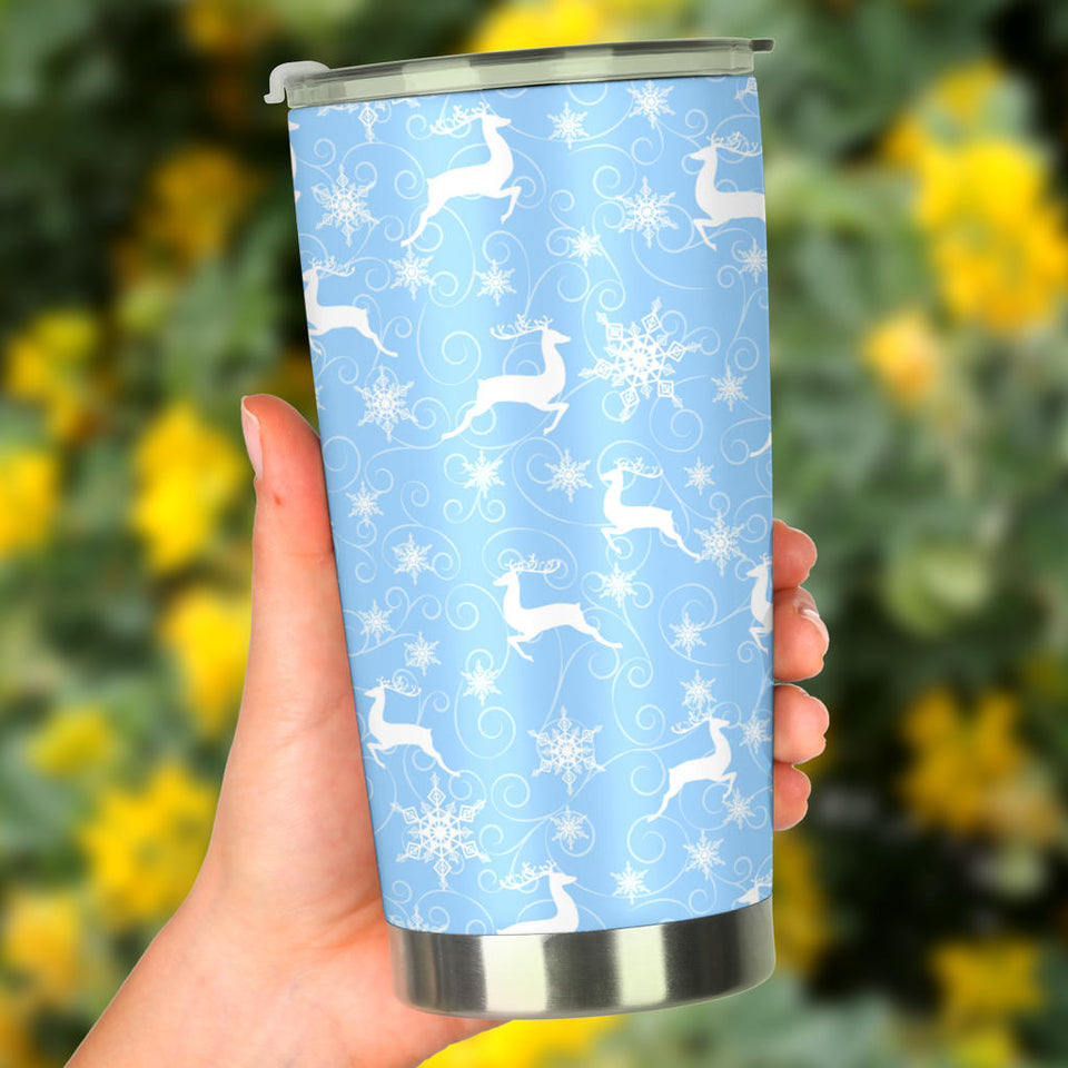 Snowflake Deer Pattern Tumbler