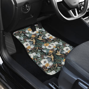 Hummingbird Pattern Print Design 05 Front and Back Car Mats