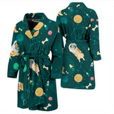 Corgi Astronaut Pattern Men Bathrobe