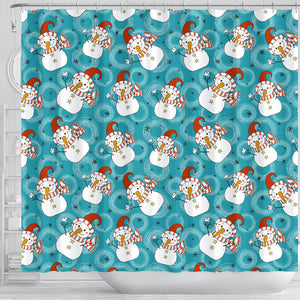 Snowman Chirstmas Pattern Shower Curtain Fulfilled In US
