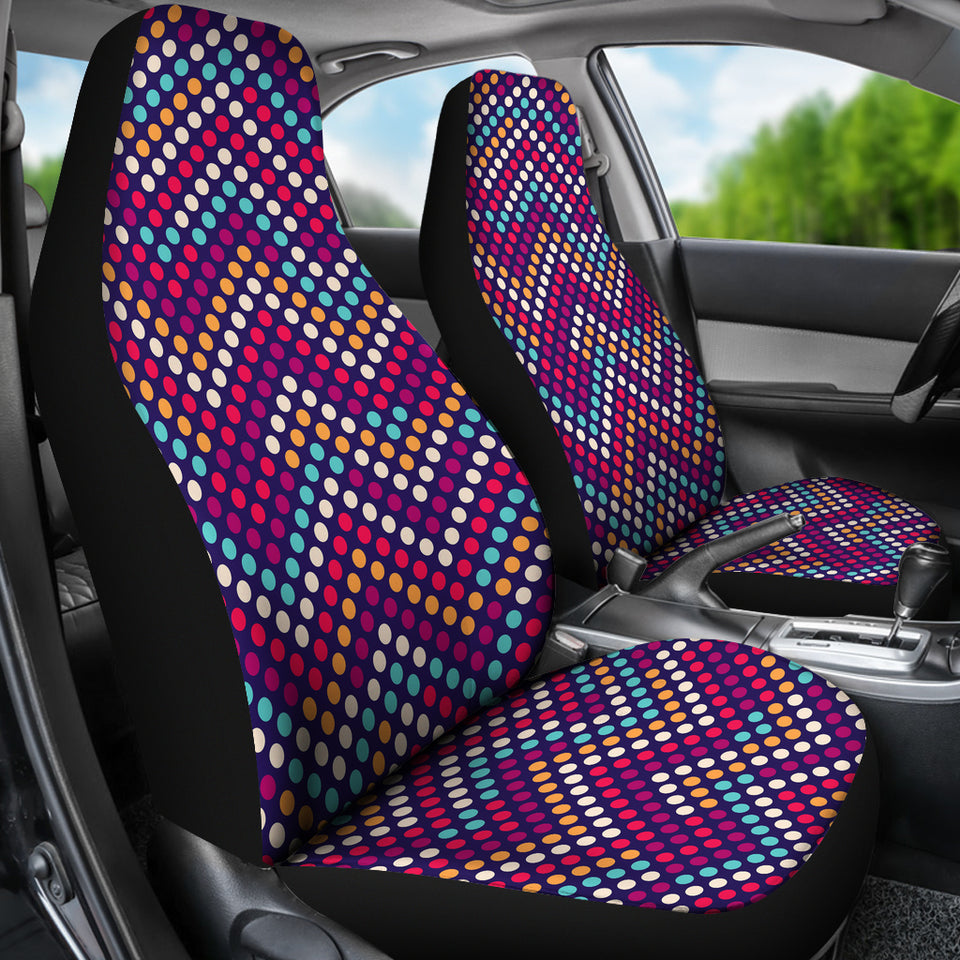 Zigzag Chevron Pokka Dot Aboriginal Pattern Universal Fit Car Seat Covers