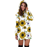 Sunflower Pattern Background Women Hoodie Dress