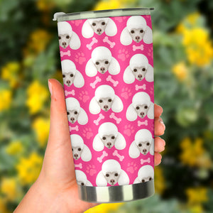 Poodle Pattern Pink background Tumbler