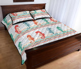 Seahorse Pattern Theme Quilt Bed Set