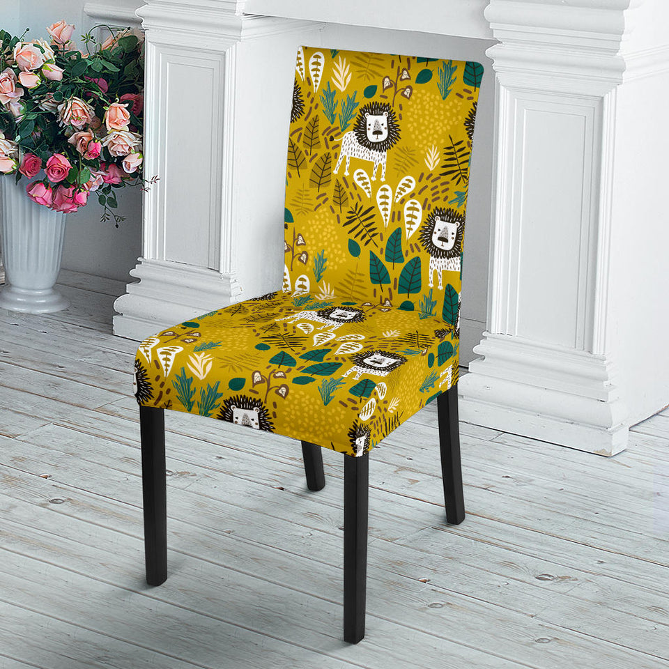 Lion Pattern Print Design 01 Dining Chair Slipcover