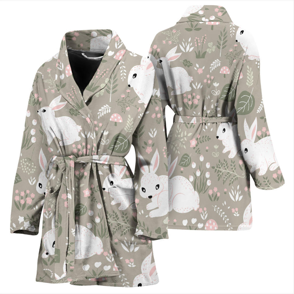 Cute Rabbit Pattern Women Bathrobe