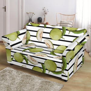 Guava Pattern Stripe background Loveseat Couch Slipcover