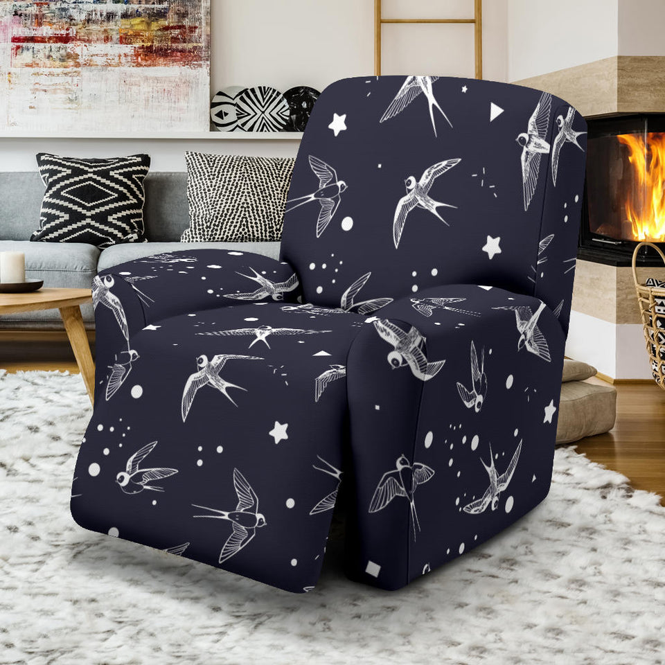 Swallow Pattern Print Design 02 Recliner Chair Slipcover
