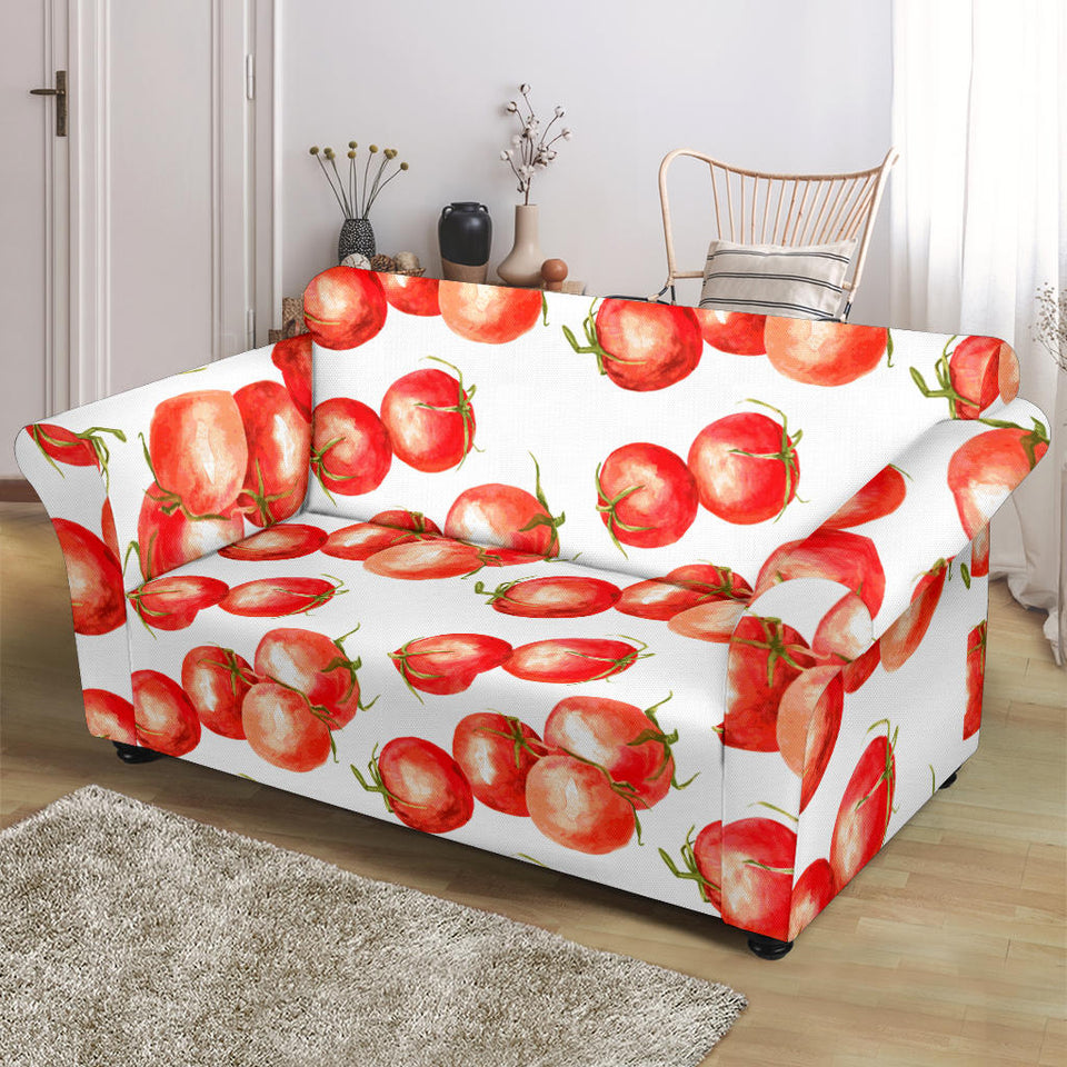 Tomato Water Color Pattern Loveseat Couch Slipcover