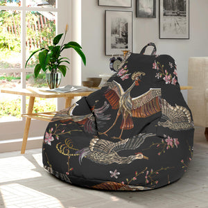 Japanese Crane Pattern Background Bean Bag Cover