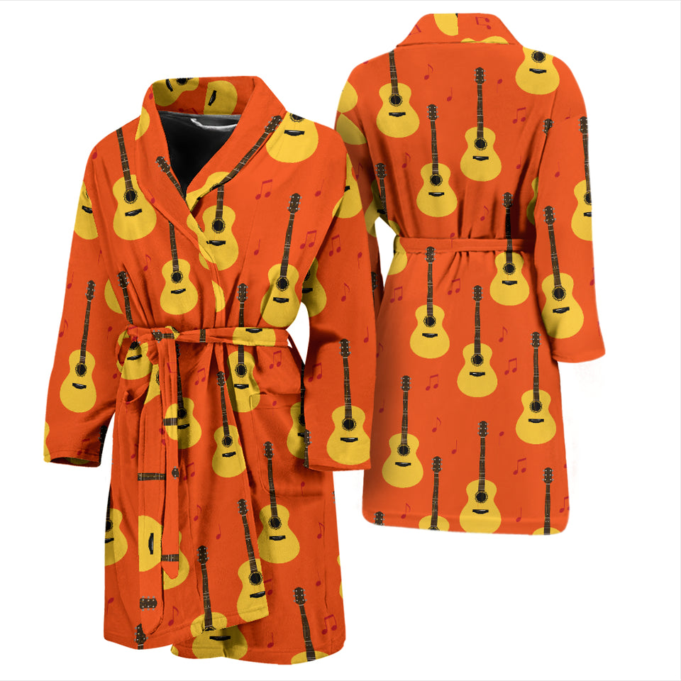 Classice Guitar Music Pattern Men Bathrobe