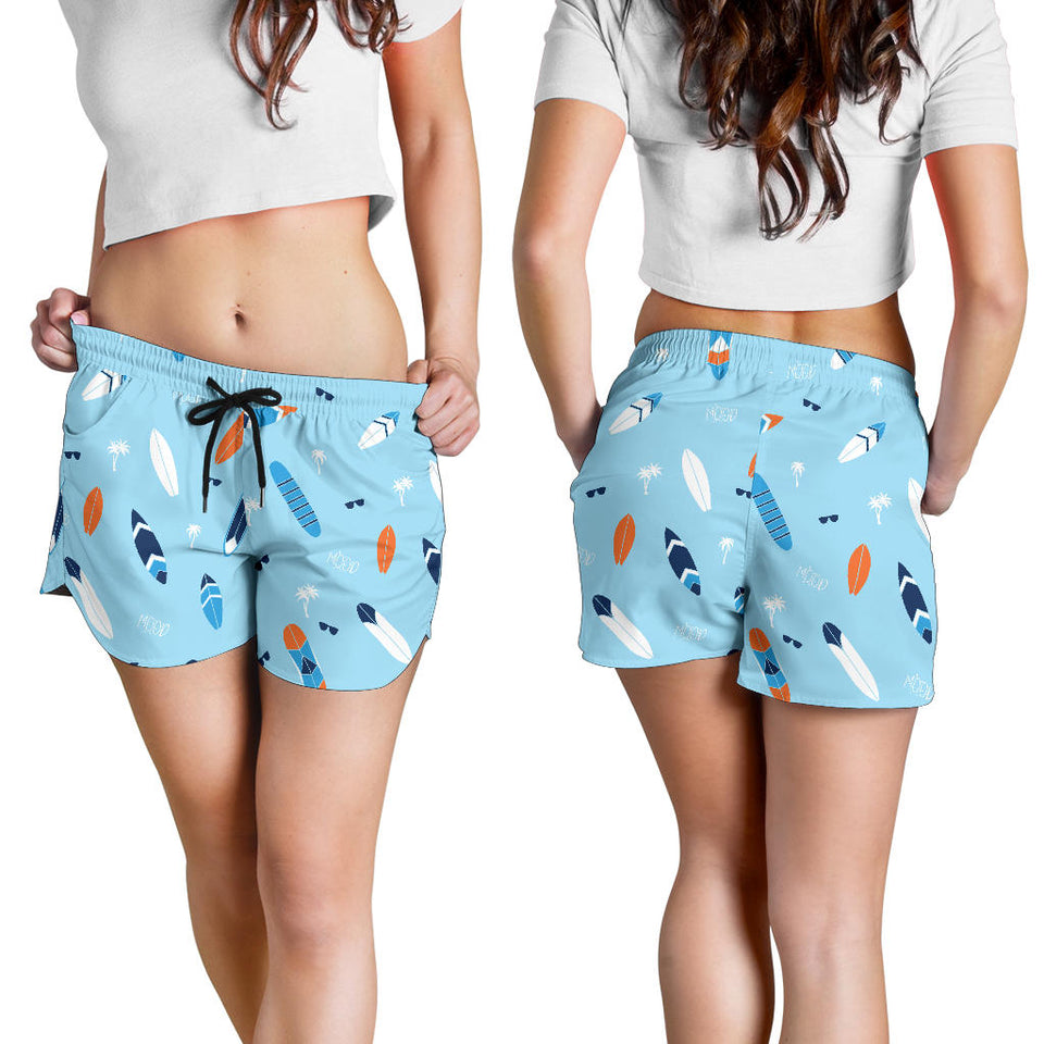 Surfboard Pattern Print Design 05 Women Shorts