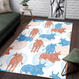Cow Tribal Pattern Area Rug