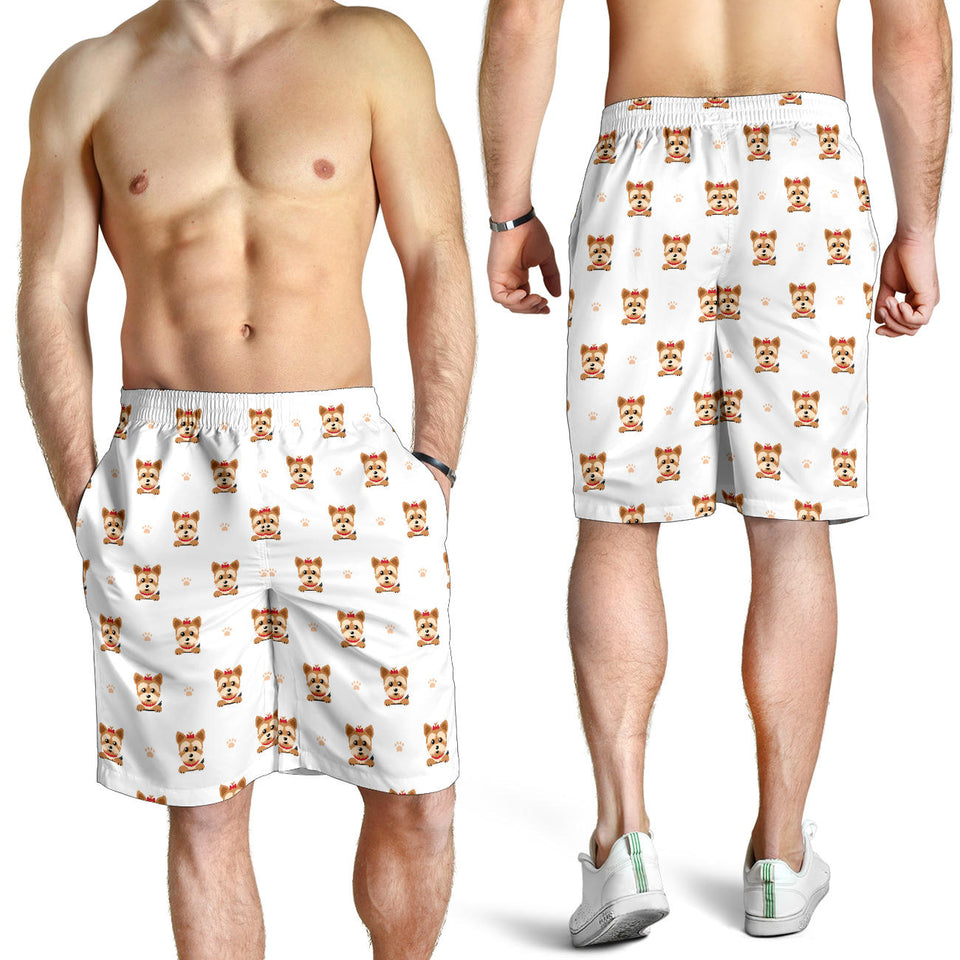 Yorkshire Terrier Pattern Print Design 03 Men Shorts