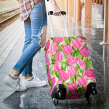 Pink Tulip Pattern Luggage Covers