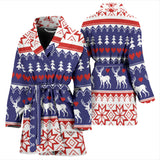 Deer Sweater Printed Pattern Women Bathrobe