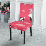 Cow Pattern Pink Background Dining Chair Slipcover