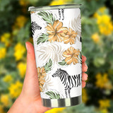 Zebra Hibiscus Pattern Tumbler