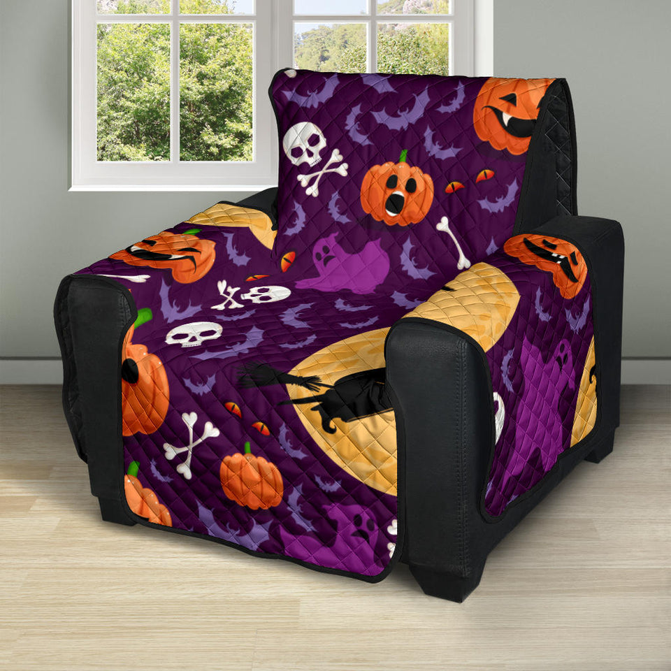 Halloween Pumpkin Witch Pattern Recliner Cover Protector