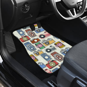 Camera Pattern Print Design 05 Front Car Mats