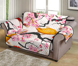 Colorful Koi Fish Carp Fish and Sakura Pattern Loveseat Couch Cover Protector