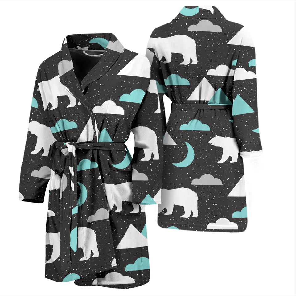 Polar Bear Moon Pattern Men Bathrobe