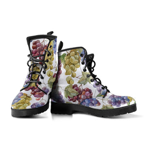 Grape Pattern Leather Boots