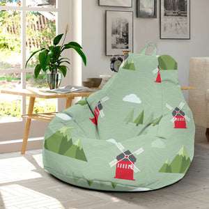 Windmill Green Pattern Bean Bag Cover