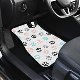 Dog Paws Pattern Print Design 02 Front Car Mats