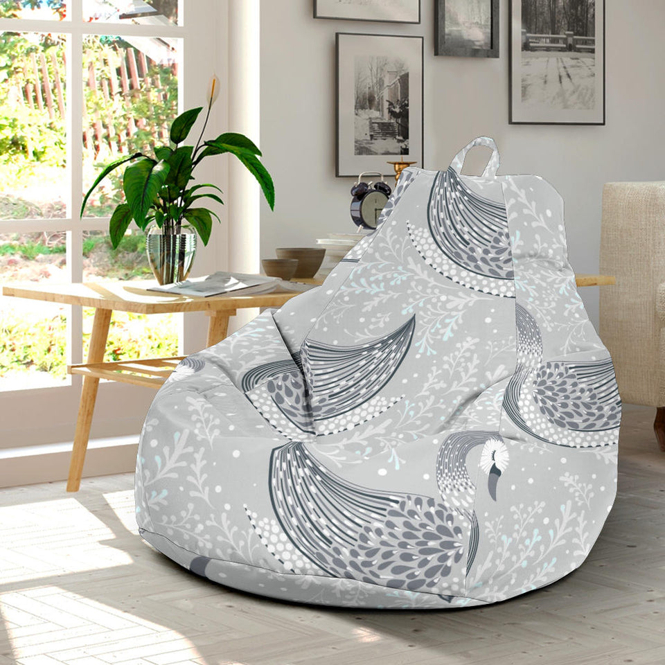 Swan Gray Pattern Bean Bag Cover