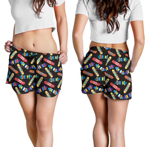 Skate Board Pattern Print Design 02 Women Shorts